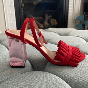 Urban Outfitters Rachel Lucite Red Block Heels